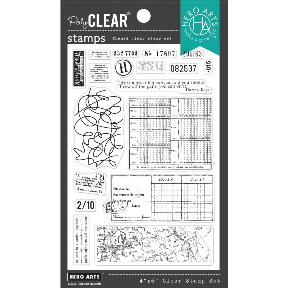 Hero Arts 4"X6" Clear Stamps: Vintage Map And Ledger (HACM739)