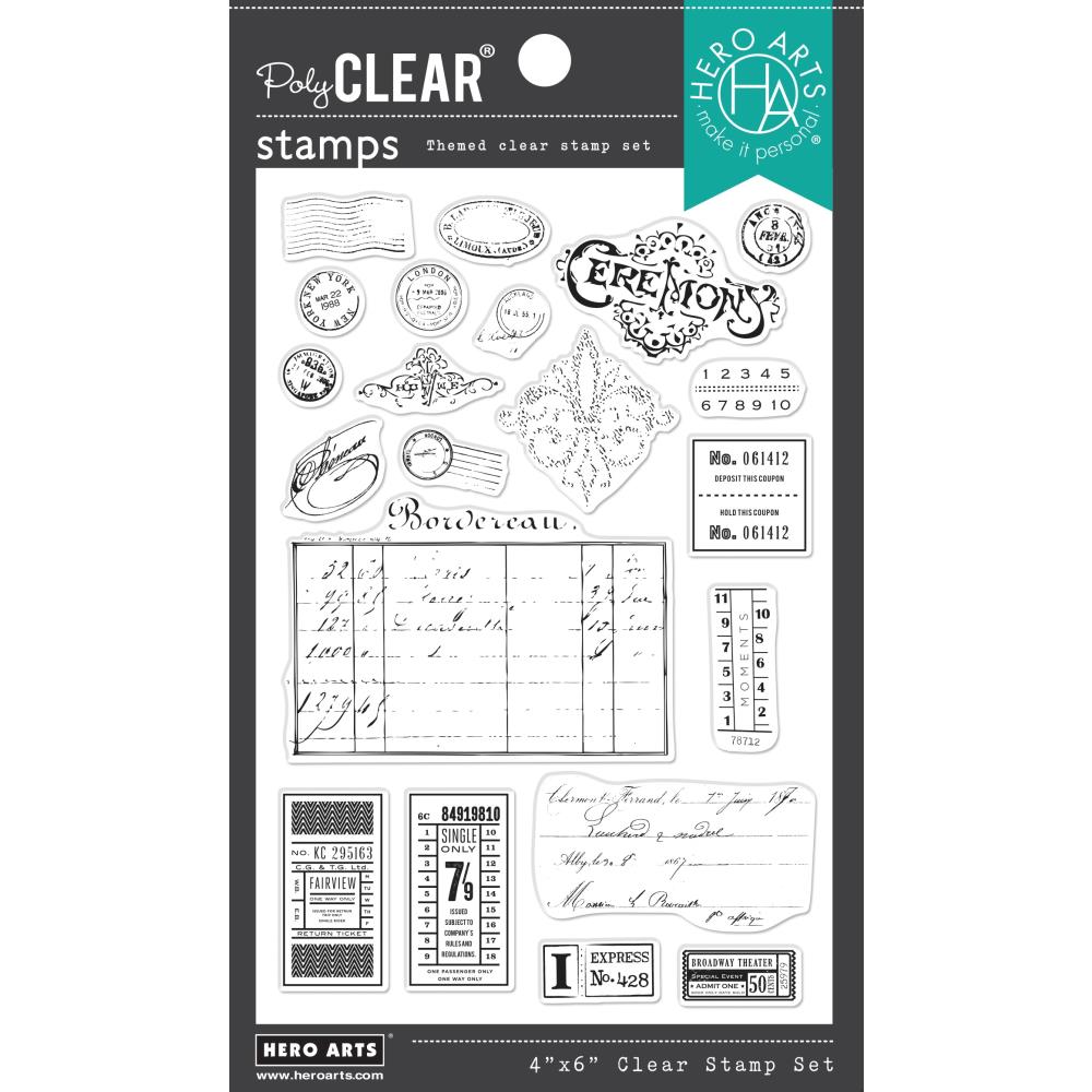 Hero Arts 4"X6" Clear Stamps: Vintage Postmarks And Tickets (HACM740)