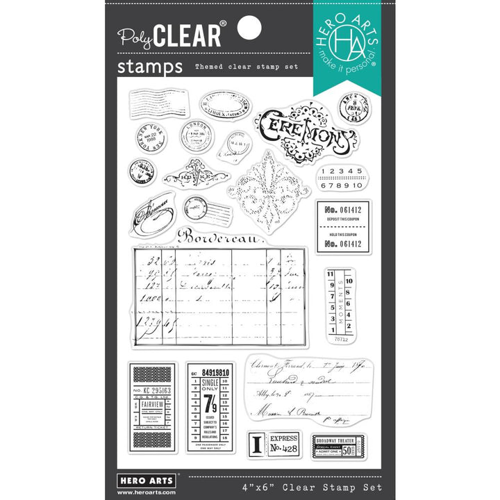 Hero Arts 4"X6" Clear Stamps: Vintage Postmarks And Tickets (HACM740)