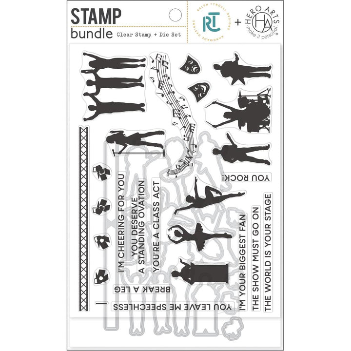 Hero Arts Clear Stamp & Die Combo: HA + RT Center Stage (HASB389)