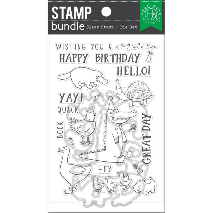 Hero Arts Clear Stamp & Die Combo: Birthday Animals (HASB392)