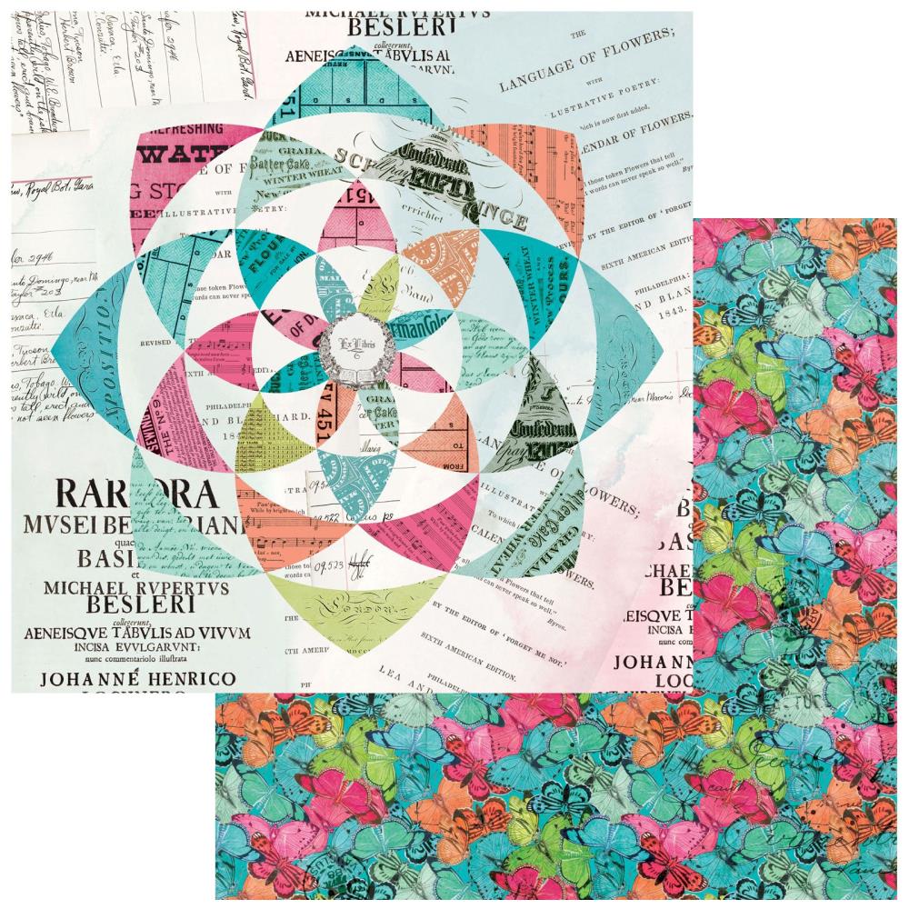 49 and Market Kaleidoscope 12"X12" Double-Sided Cardstock: Quilted Spirograph (49KAL1227051)