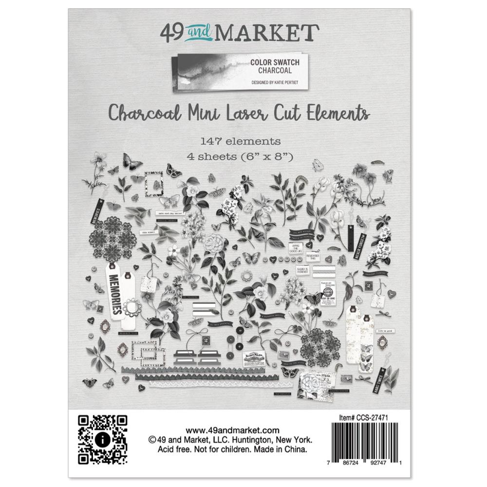 49 and Market Color Swatch: Charcoal Mini Laser Cut Outs (CCS27471)