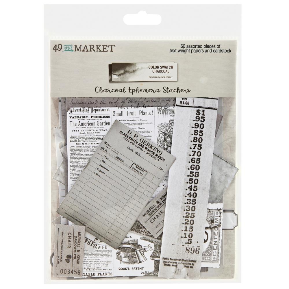 49 and Market Color Swatch: Charcoal Ephemera Stackers (CCS27488)