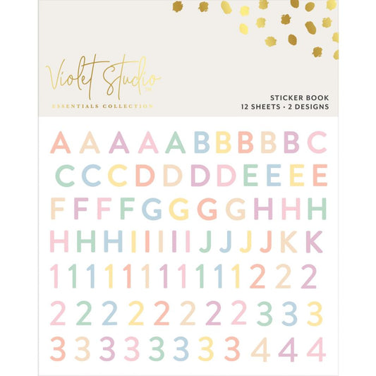 Crafter's Companion Violet Studio Sticker Book: Pastel Alphas (TKBKPALP)