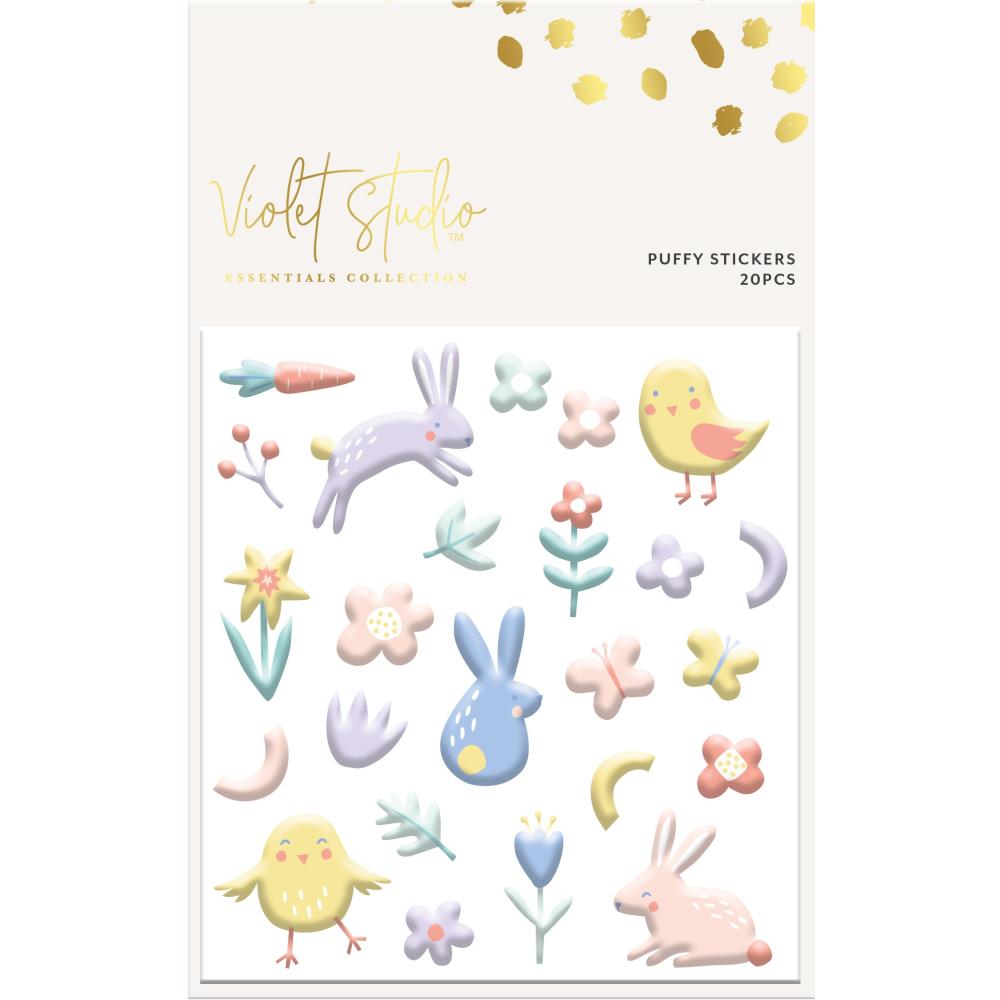 Crafter's Companion Violet Studio Puffy Stickers: Blossoms And Bunnies (KPFFBLBN)