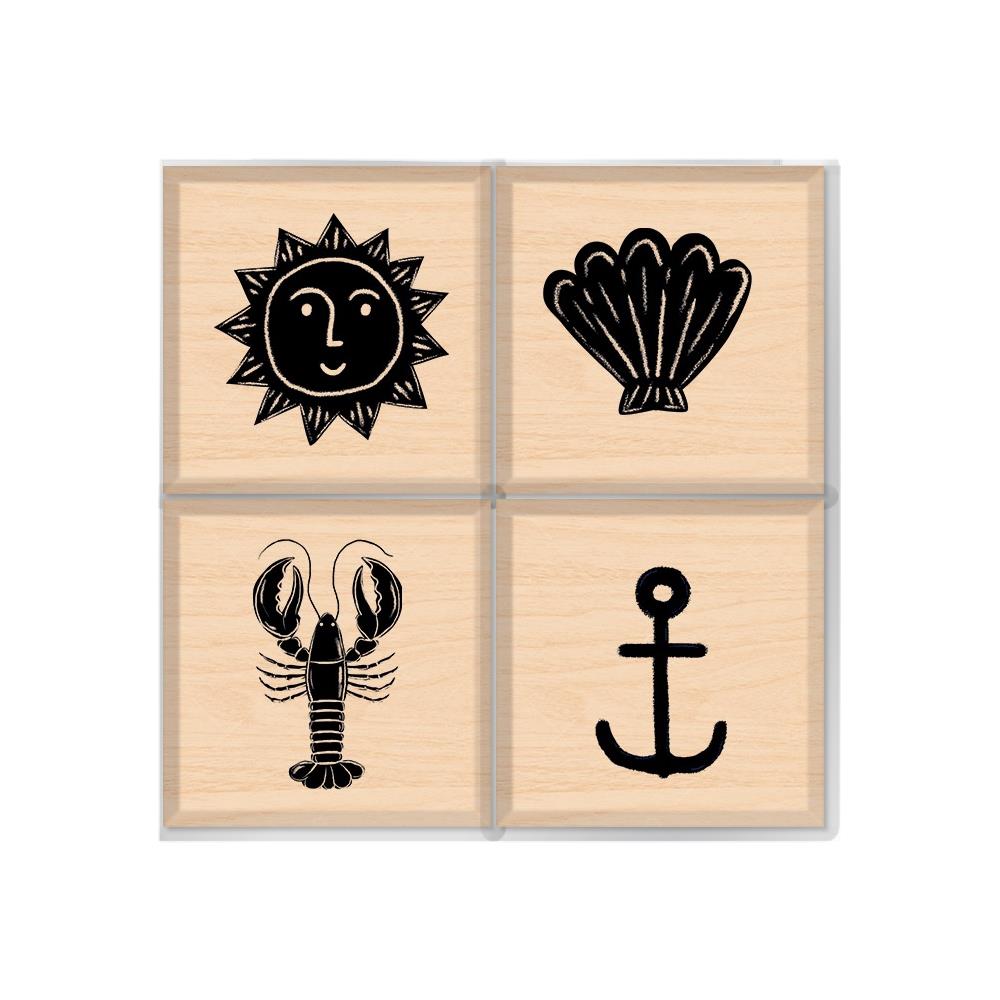 Crafter's Companion Violet Studio Mini Wood Stamp Set: New Nautical, 4/Pkg (SSETNAUN)