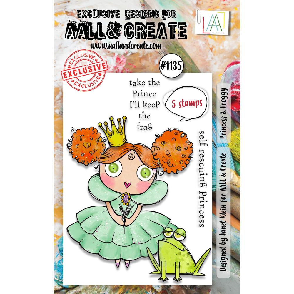 AALL And Create A7 Photopolymer Clear Stamp Set: Princess & Froggy (LLTP1135)