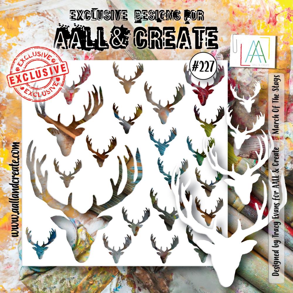 AALL And Create 6"X6" Stencil: March Of The Stags (ALLPC227)