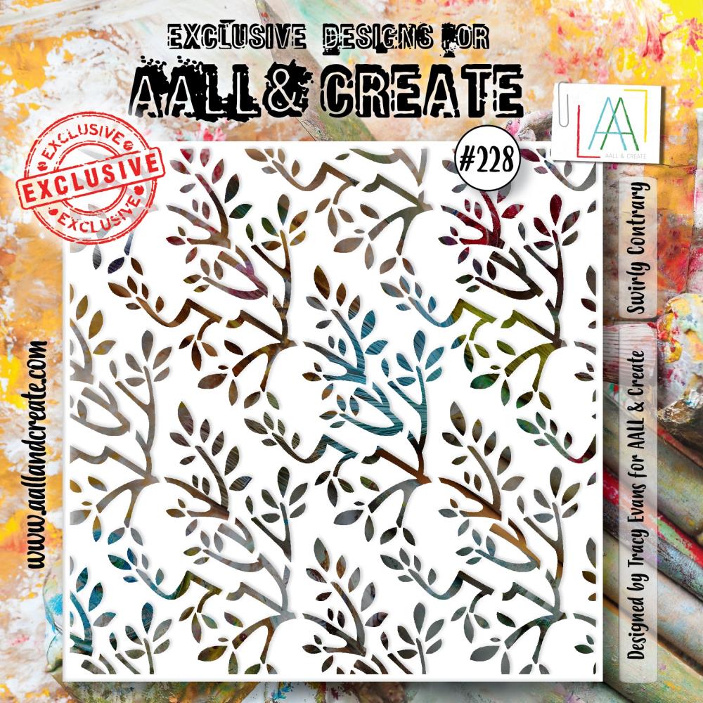 AALL And Create 6"X6" Stencil: Swirly Contrary (ALLPC228)