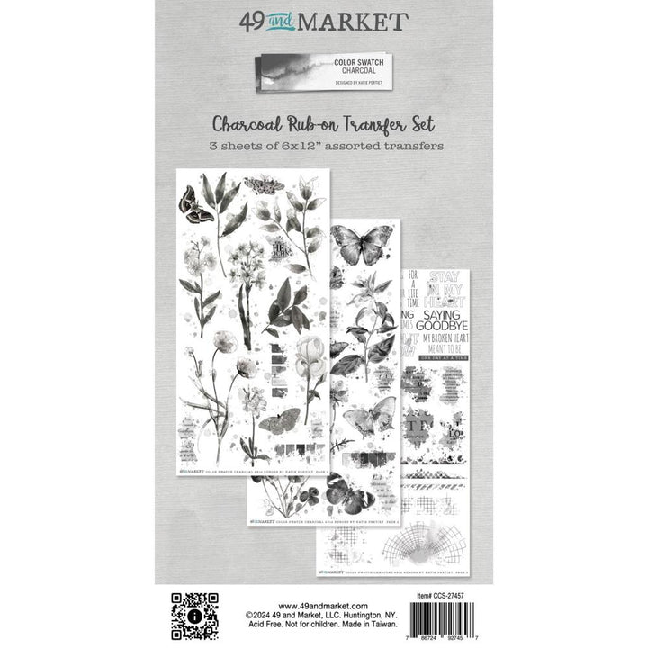 49 and Market Color Swatch: Charcoal Rub-On Transfer Set (CCS27457)