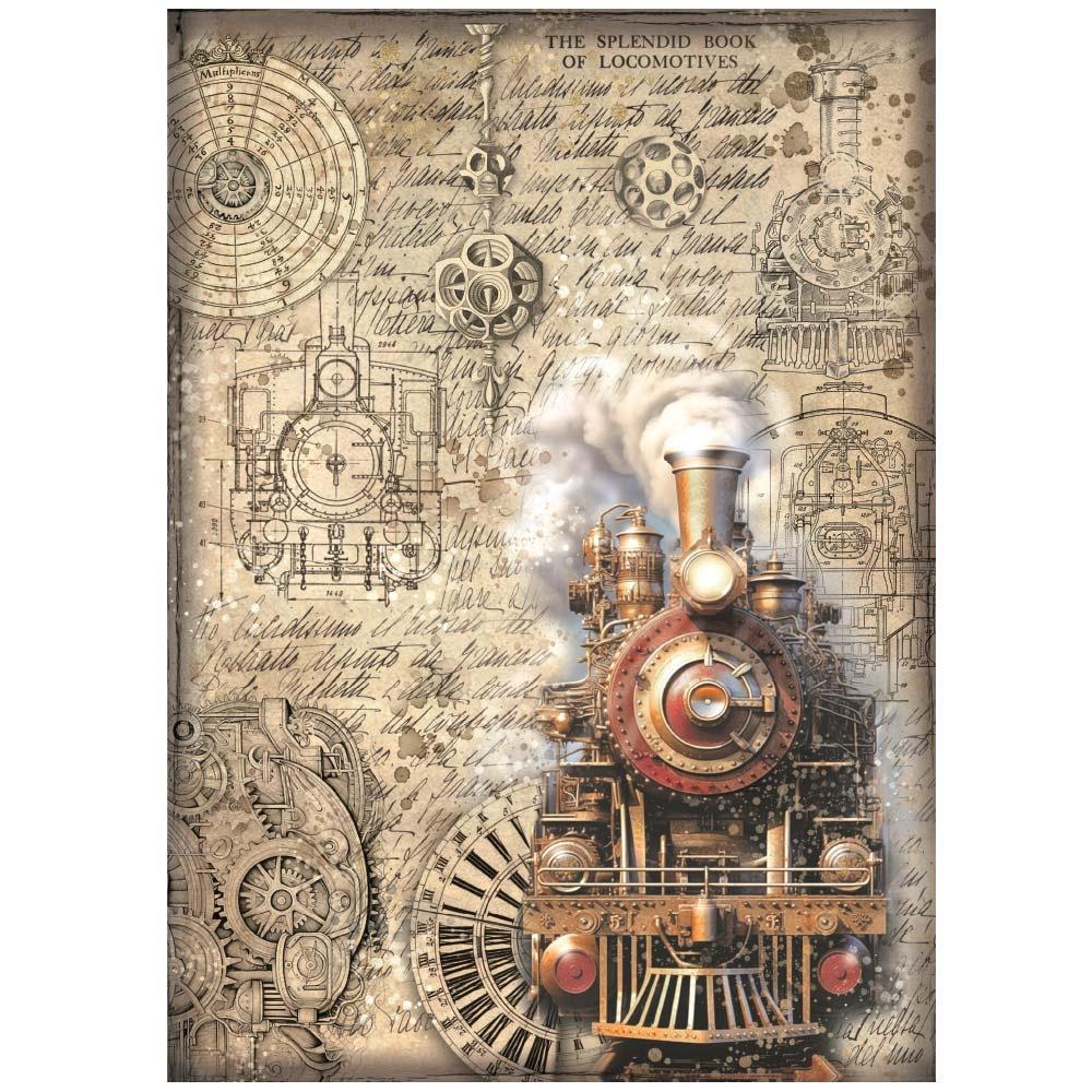 Stamperia Sir Vagabond In Fantasy World A4 Rice Paper Sheet: Train (DFSA4845)