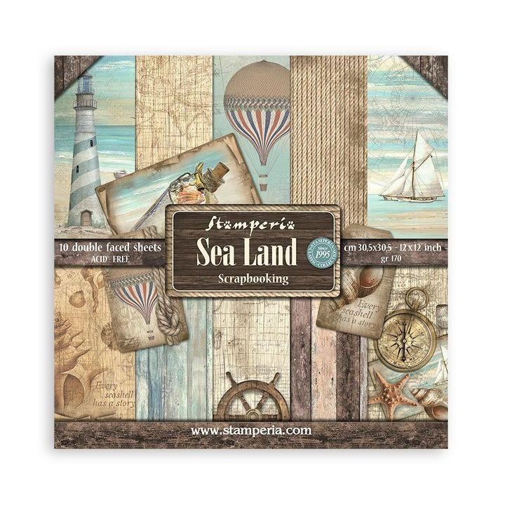Stamperia Sea Land 12"X12" Double-Sided Paper Pad, 10/Pkg (SBBL37)