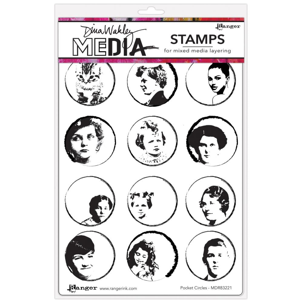 Dina Wakley Media 6"X9" Cling Stamps: Pocket Circles (MDR1G3FL)