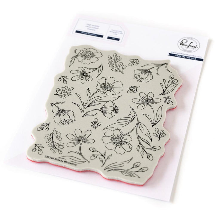 Pinkfresh Studio 4.25"X5.5" Cling Stamp Set: Breezy Blossoms (238724)