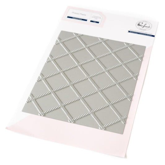 Pinkfresh Studio Press Plate: Stippled Plaid (239524)