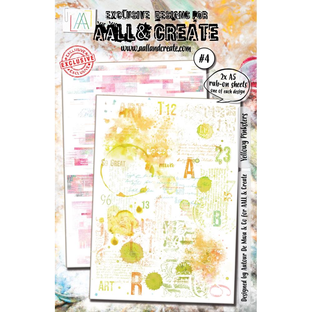 AALL And Create A5 Rub-Ons: Yellowy Pinksters (AALL-RO-004)