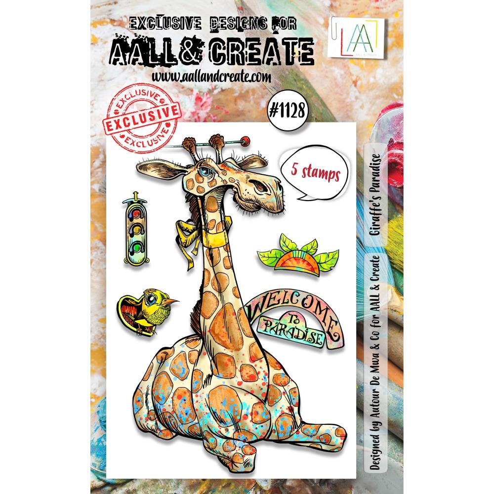 AALL And Create A7 Photopolymer Clear Stamp Set: Giraffe's Paradise (AALL-TP-1128)