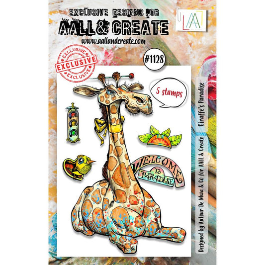 AALL And Create A7 Photopolymer Clear Stamp Set: Giraffe's Paradise (AALL-TP-1128)