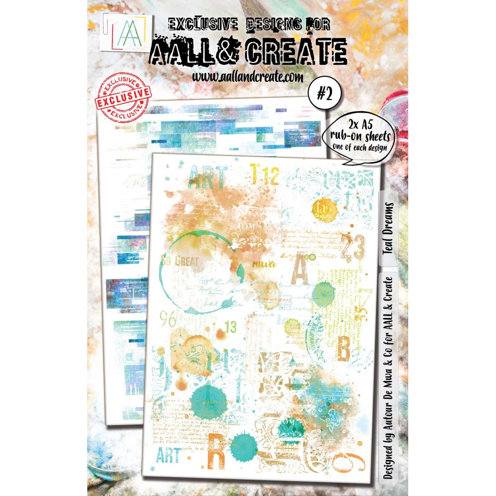 AALL And Create A5 Rub-Ons: Teal Dreams (AALL-RO-002)