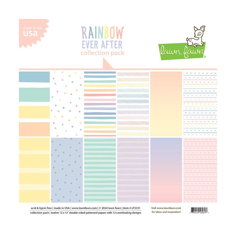 Lawn Fawn Rainbow Ever After 12"X12" Double-Sided Collection Pack, 12/Pkg (LF3331)