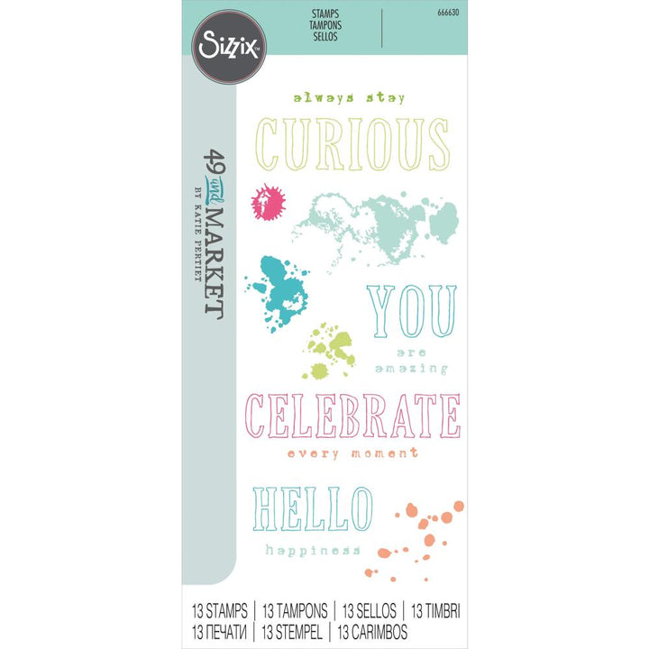 Sizzix/49 and Market Clear Stamps: Hello Sentiments, 13/Pkg (666630)
