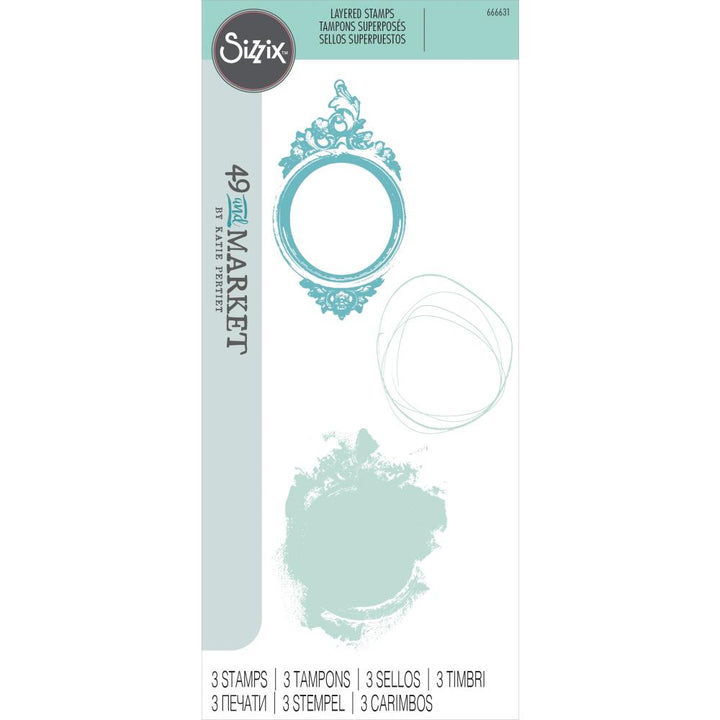 Sizzix/49 and Market Layered Clear Stamps: Artsy Regal Frame, 3/Pkg (666631)