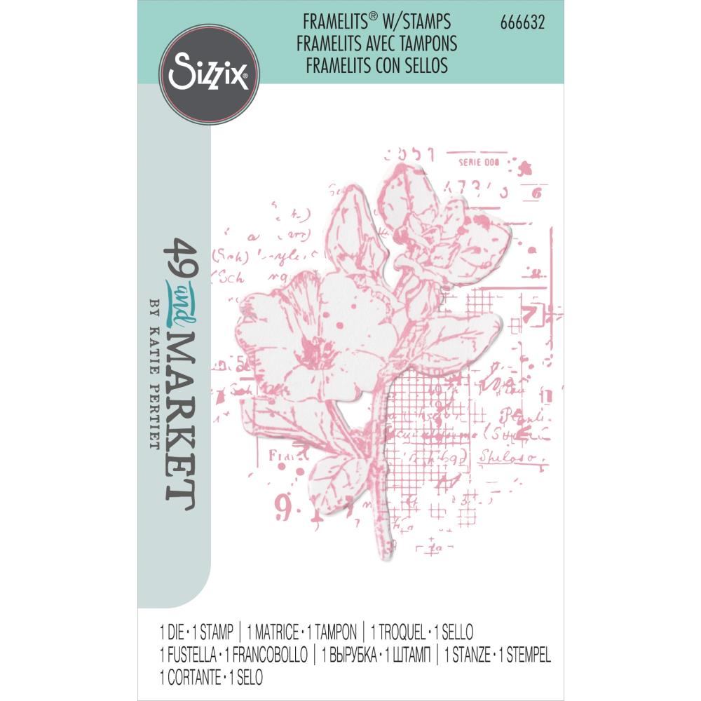Sizzix/49 and Market Framelits Die & Stamp Set: Floral Mix Cluster, 2/Pkg (666632)