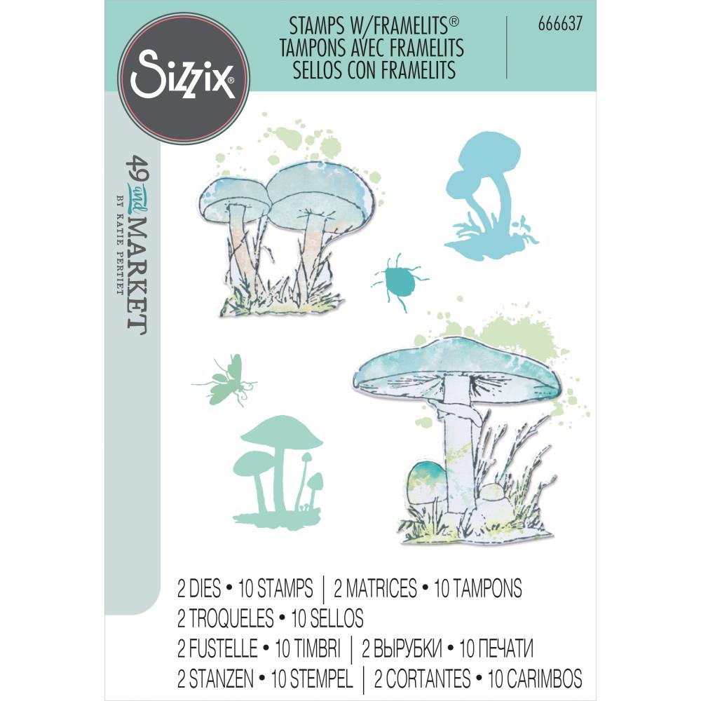 Sizzix/49 and Market Framelits Die & A5 Stamp Set, 12/Pkg (666637)