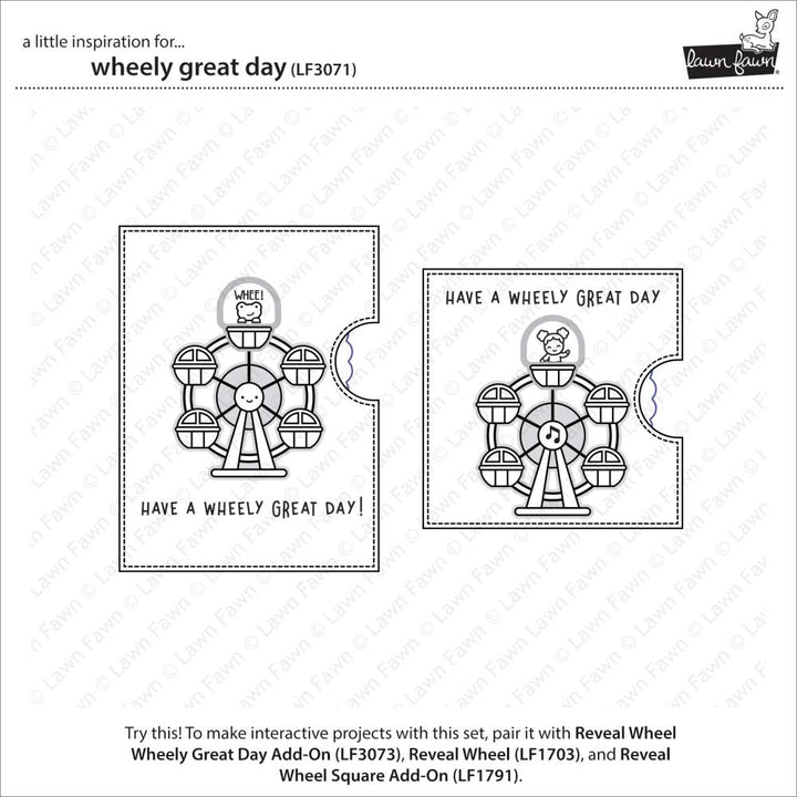 Lawn Fawn 4"X6" Clear Stamps: Wheely Great Day (LF3071)