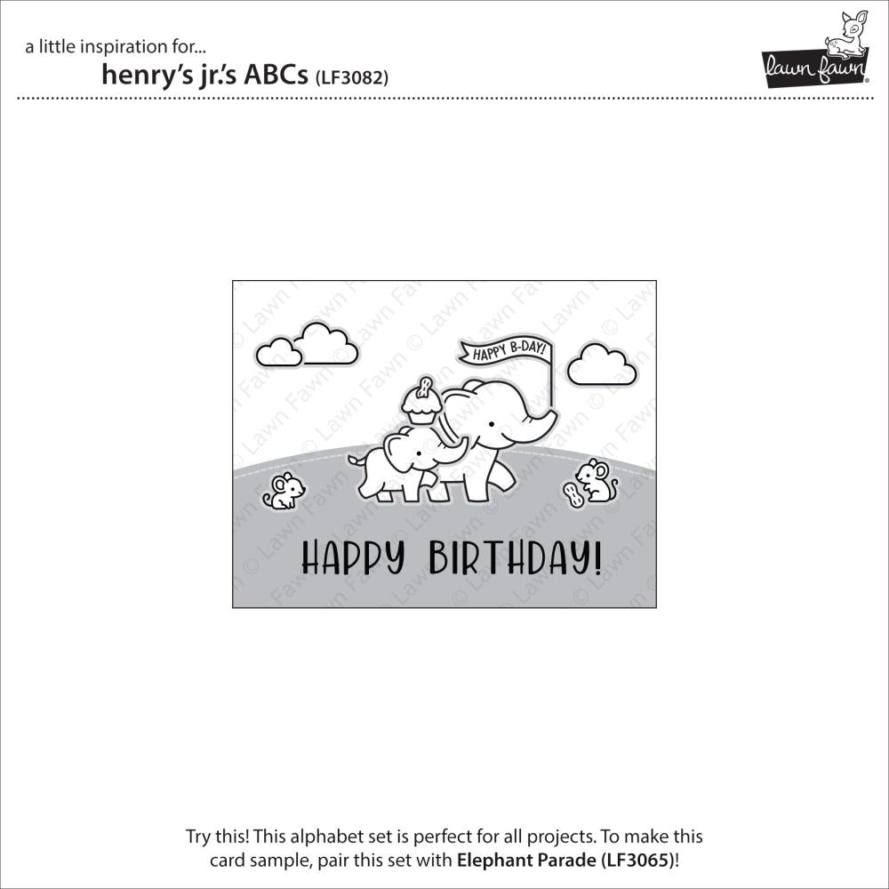 Lawn Fawn 4"X6" Clear Stamps: Henry Jr.'s ABC's (LF3082)