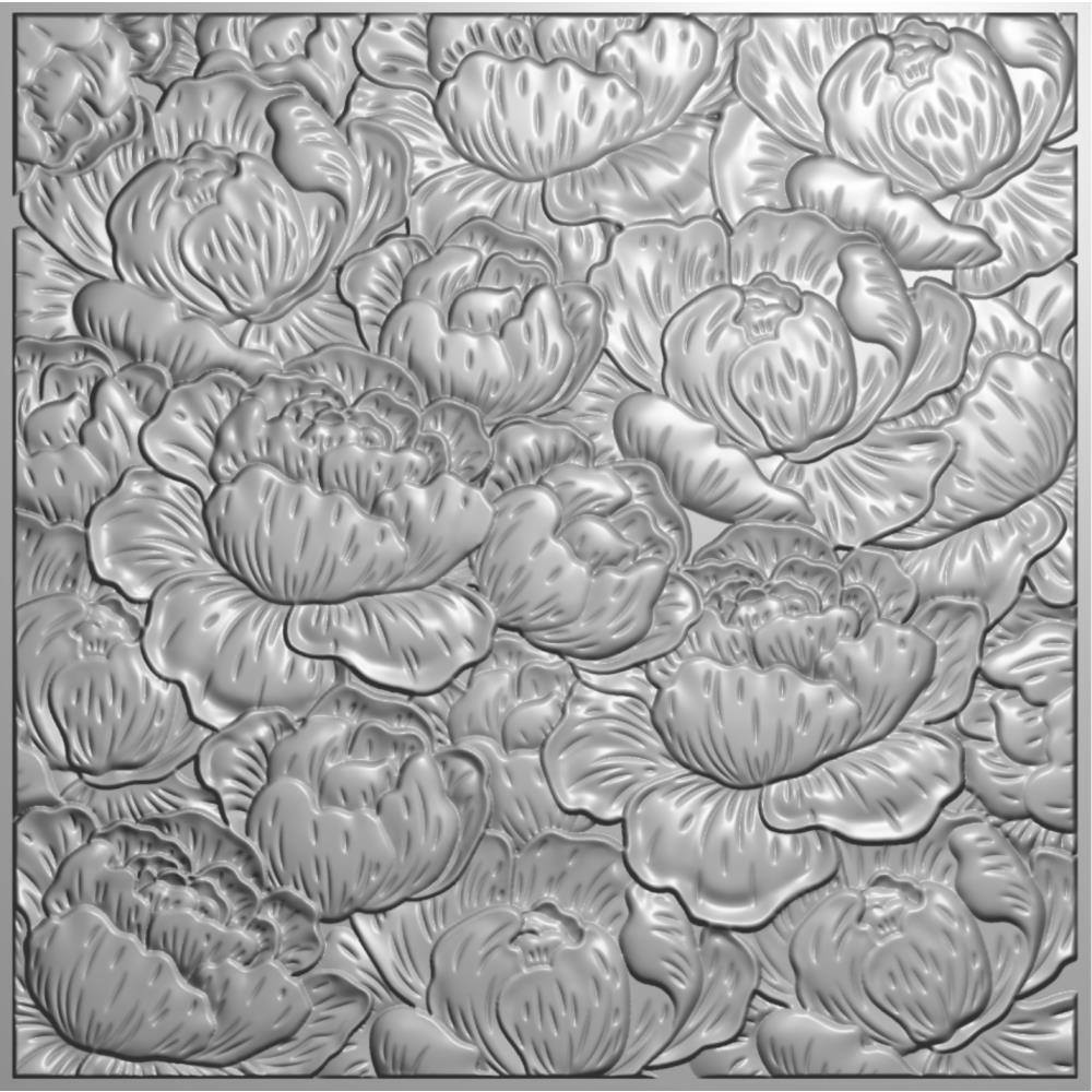 Creative Expressions 6"X6" 3D Embossing Folder: Peony Blooms (EF3D060)