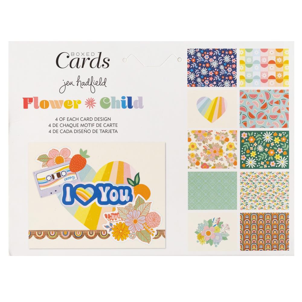 Jen Hadfield Flower Child 4.375"X5.75" A2 Cards W/Envelopes, 40/Box (JH014165)