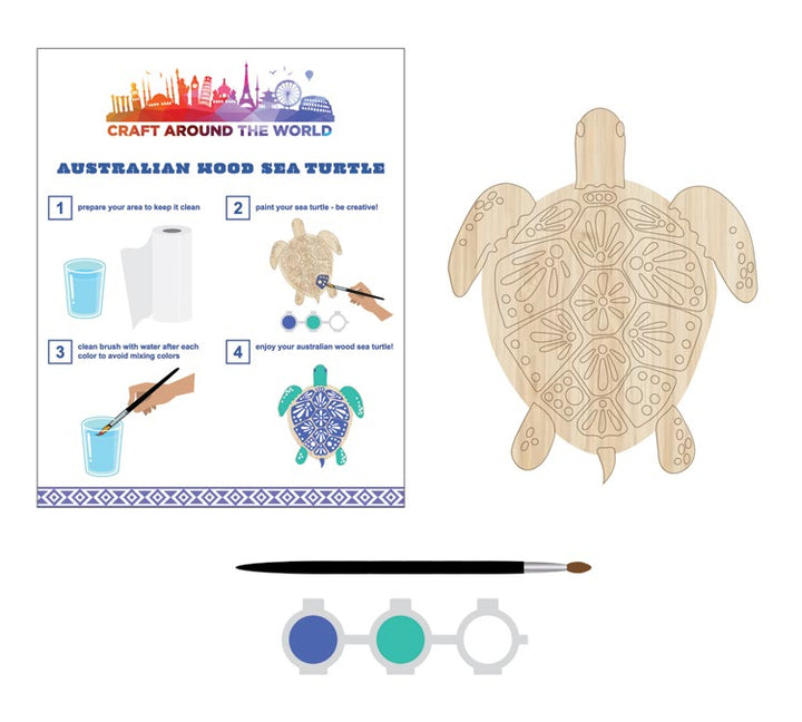 American Crafts Craft Around The World Australian Wood Sea Turtle: Makes 1 (34021004)