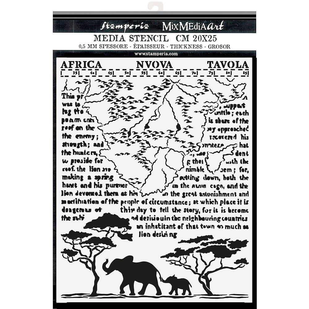 Stamperia Savana 8"x10" Stencil: Africa (KSTD099)