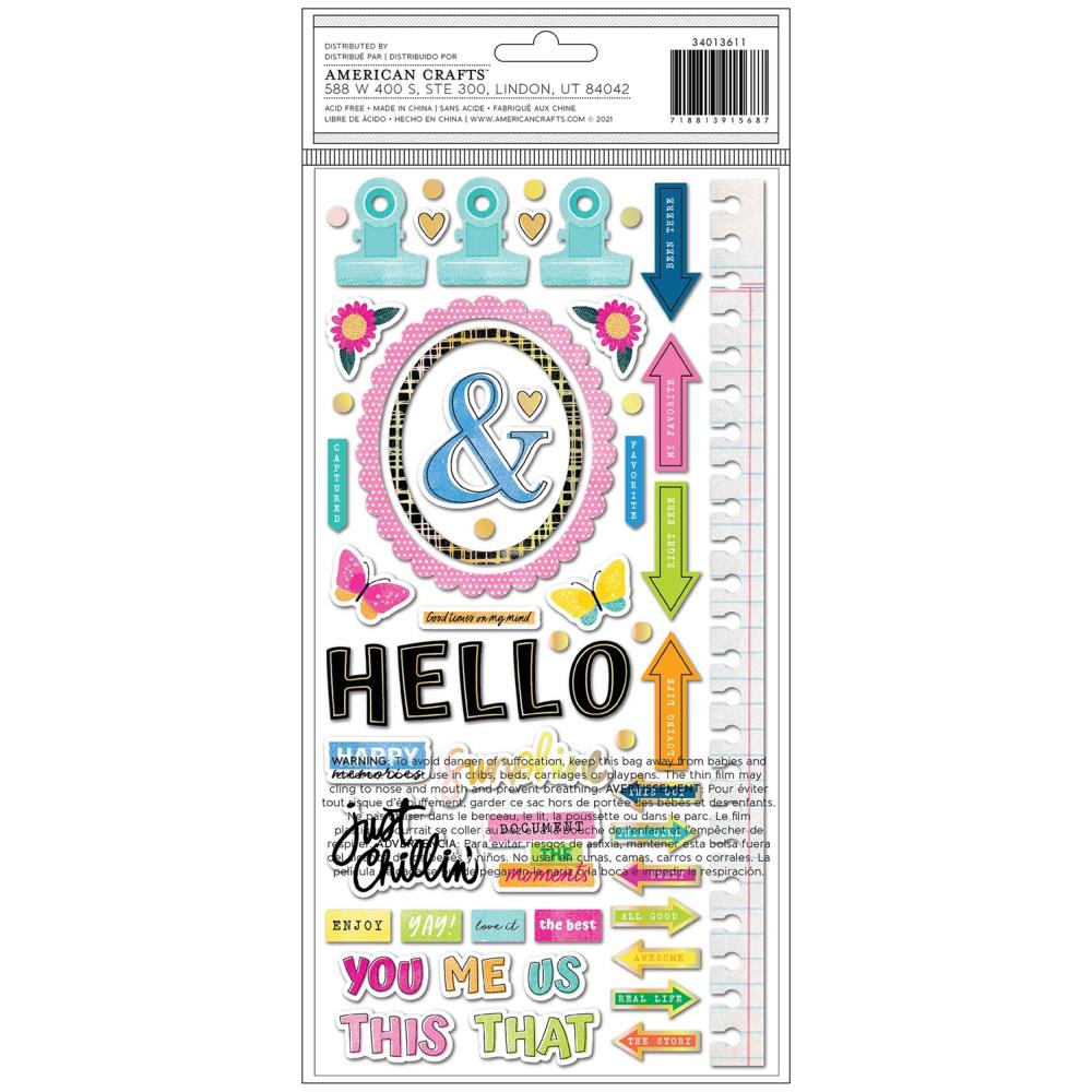 Vicki Boutin Sweet Rush Thickers Stickers: The Sweet Life Phrase & Icon/Chipboard, 107/Pkg (VB013611)