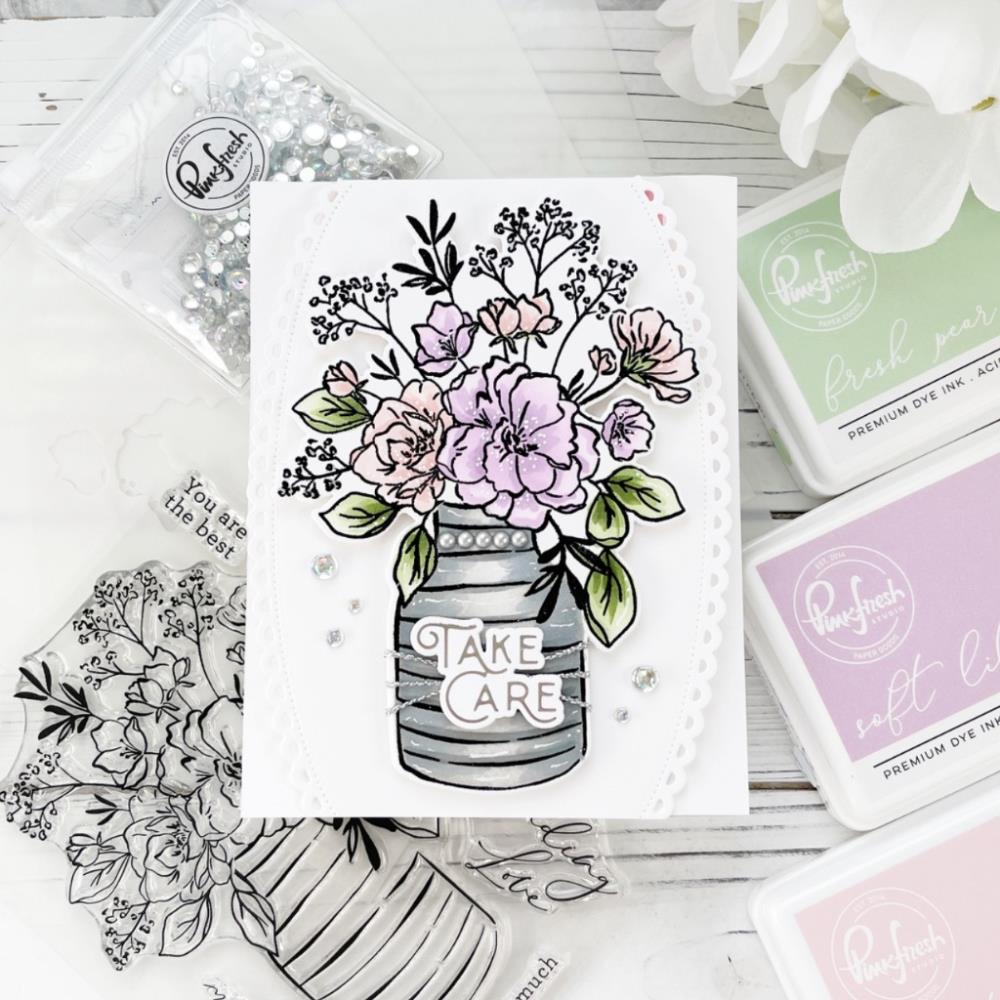 Pinkfresh Studio 4"x6" Clear Stamp Set: Inky Bouquet (PF191523)