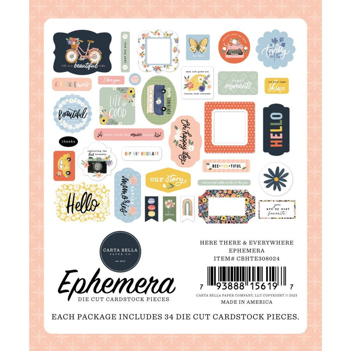 Carta Bella Here, There and Everywhere Cardstock Ephemera: Icons, 33/Pkg (TE308024)