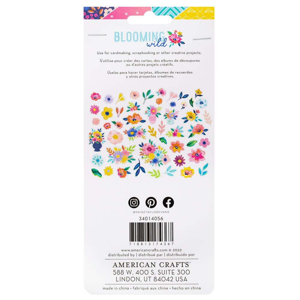 Wildflower Blossoms Die Cut Sticker Sheet, Cut Stickers, Envelope Seals