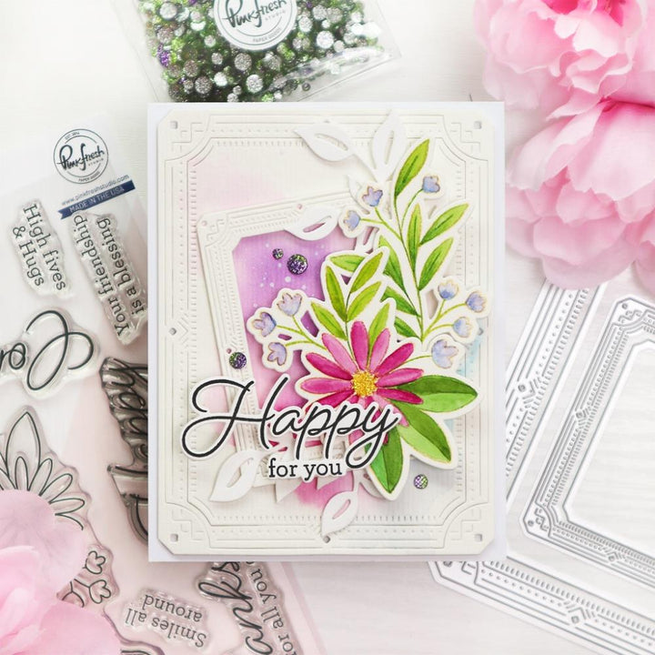 Pinkfresh Studio 6"X8" Clear Stamp Set: Happy For You (PF194723)
