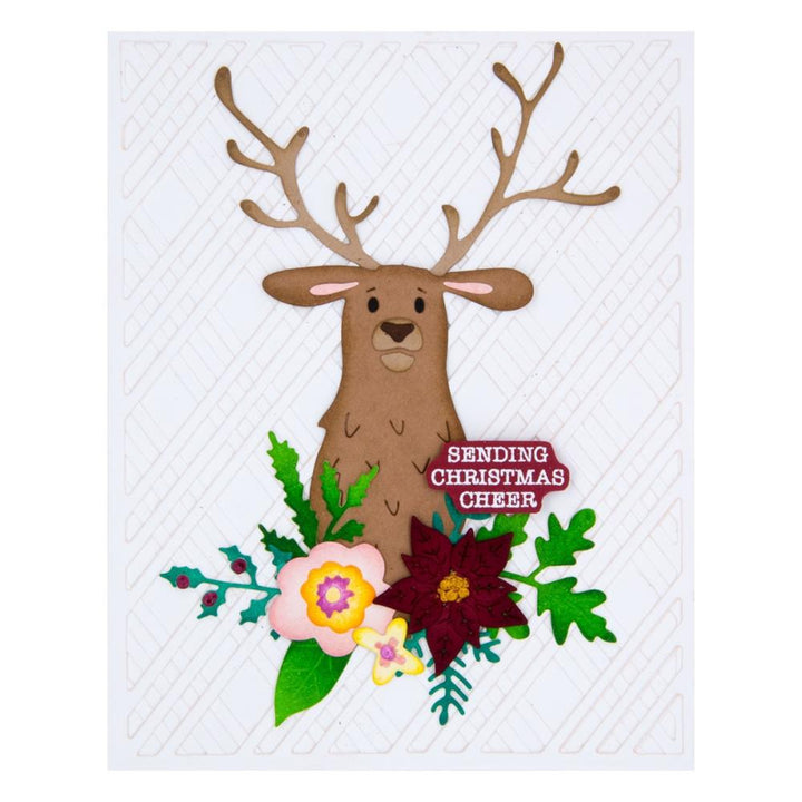 Spellbinders Joyful Christmas Etched Dies: Floral Stag, by Simon Hurley (S41252)