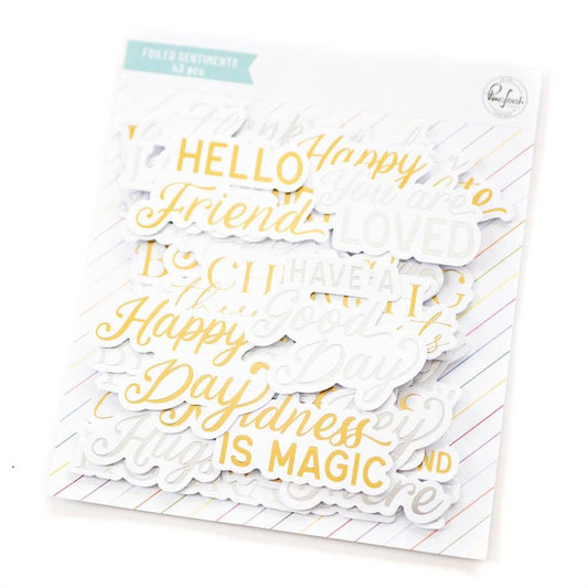 Pinkfresh Studio Ephemera Pack: Sentiments 5, 43/Pkg (PF191123)