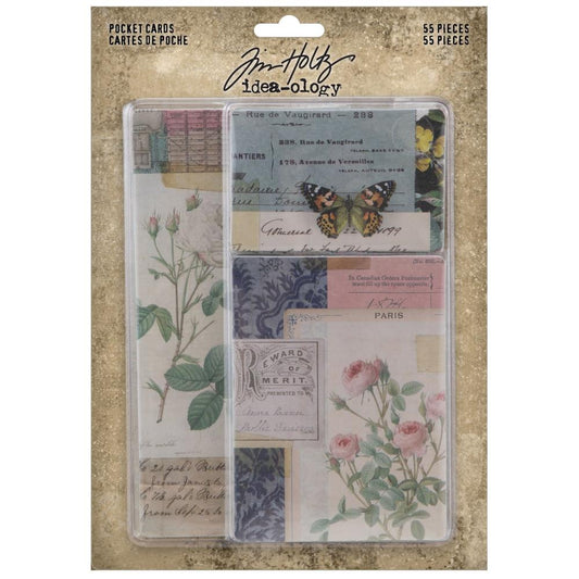 Tim Holtz Idea-Ology Pocket Cards, 55/Pkg (TH94226)