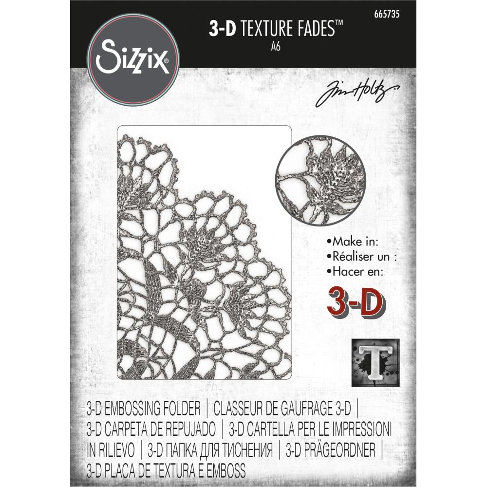 Tim Holtz 3D Texture Fades Embossing Folder: Doily, by Sizzix (665735)