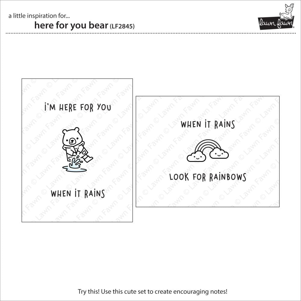 Lawn Fawn 3"X4" Clear Stamps: Here For You Bear (LF2845)