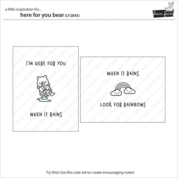 Lawn Fawn 3"X4" Clear Stamps: Here For You Bear (LF2845)