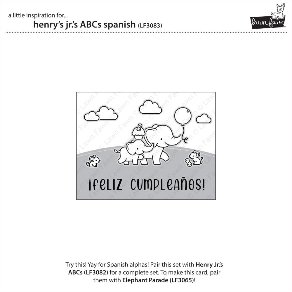 Lawn Fawn 3"X2" Clear Stamps: Henry Jr.'s ABC's Spanish Add-On (LF3083)