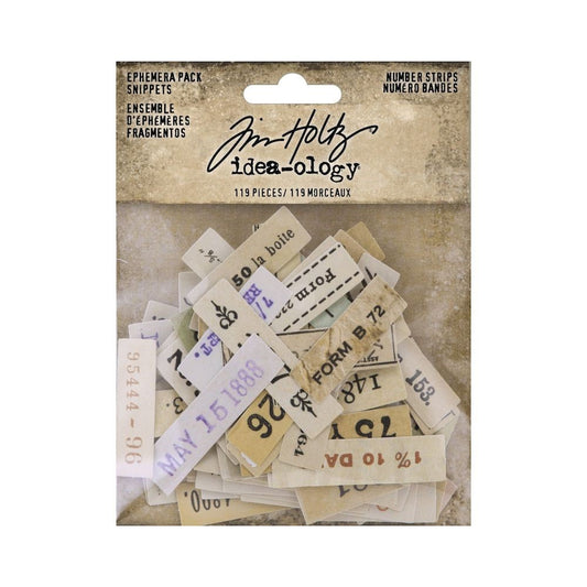 Tim Holtz Idea-Ology Ephemera Snippets: Number Strips, 119/Pkg (TH94222)