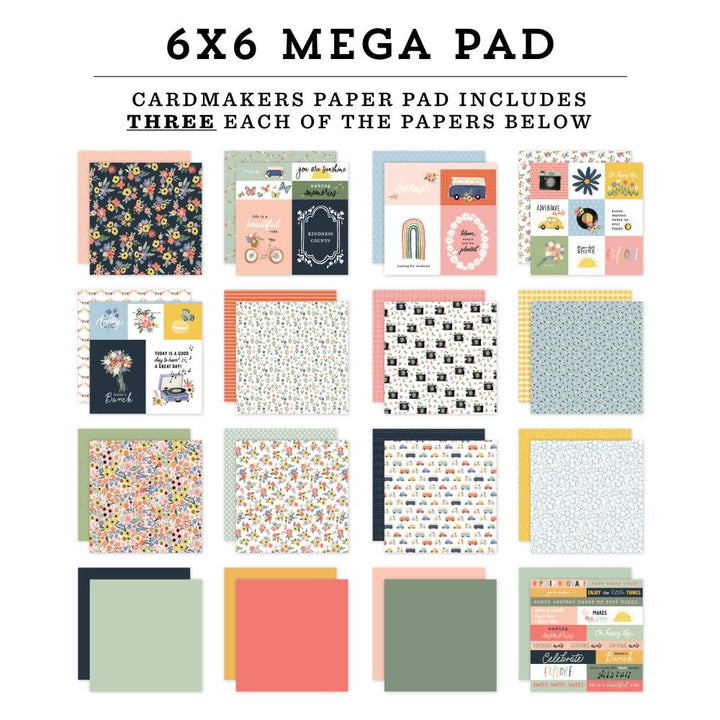Carta Bella Here, There and Everywhere 6"X6" Double-Sided Mega Paper Pad 48/Pkg (TE308031)