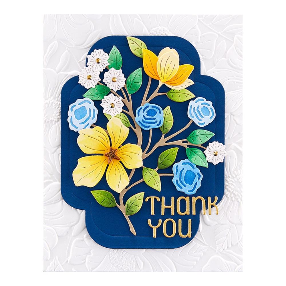 Spellbinders Four Petals Etched Dies: Thank You (S41276)